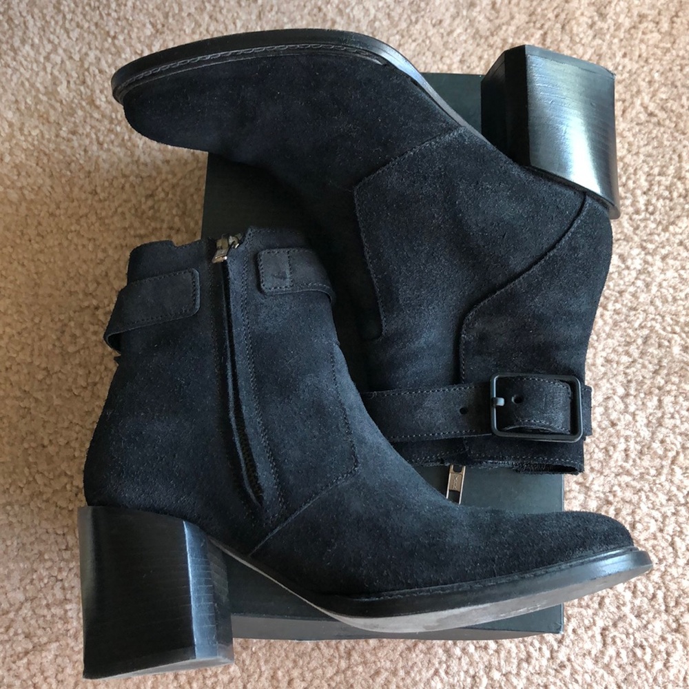 Helmut Lang - suede block heel boots